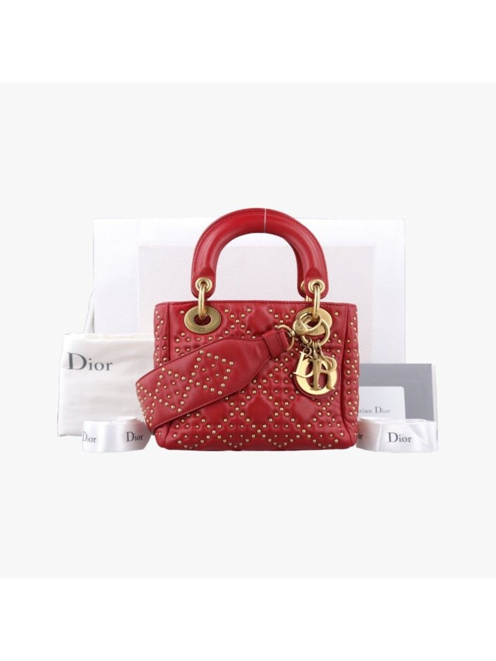 Dior Lady Red Lambskin Handbag
